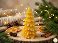 Frosted Pine Tree Candle| Yellow